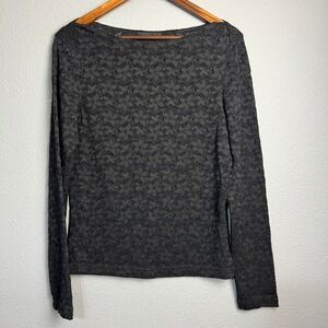 August Silk Black Lace Stretch Whimsigoth Size Large‎ Y2K Long Sleeve Blouse